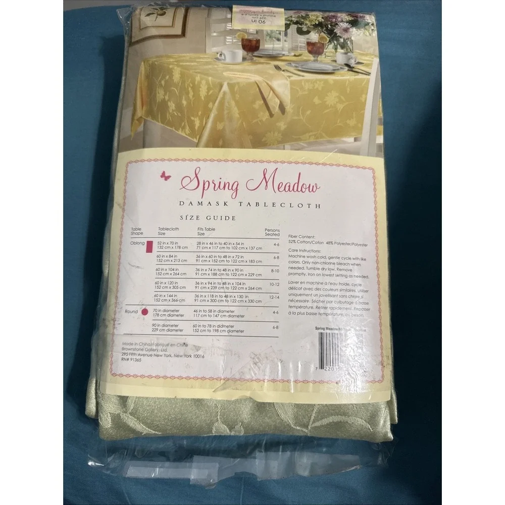 Damask Tablecloth Spring Meadow 90